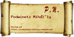 Podwinetz Mihály névjegykártya